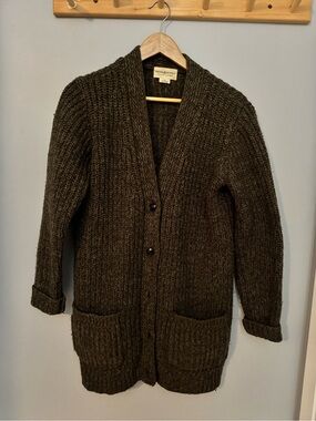 Denim & Supply Ralph Lauren Olive Green Chunky Knit Cardigan
